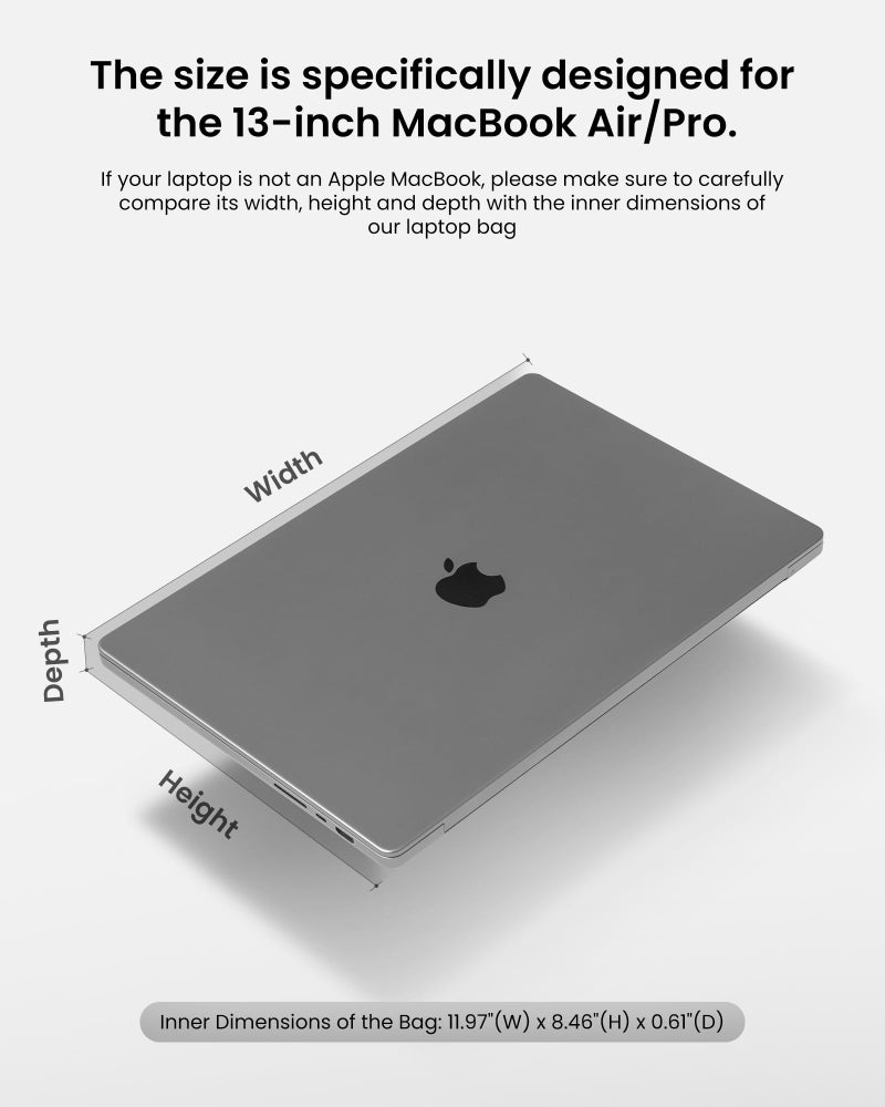توم توك حقيبة حمل كمبيوتر محمول واقية من Tomtoc 360 لجهاز MacBook Air M3/A3113 M2/A2681 M1/A2337 2024-2018 MacBook Pro M2/A2686 M1/A2337 iPad Pro M4 وiPad Air M2 2024 مقاس 13 بوصة، حقيبة كمبيوتر محمول مقاومة للماء - Image 2